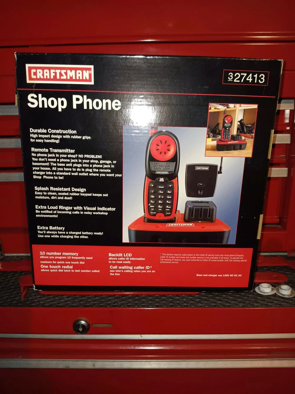 Craftsman Red and Black Shop Phone with Cordless Handset